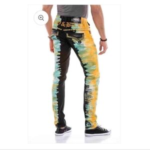 Men's Slim Straight Tie-Dye Jeans